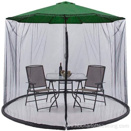 Patio Adjustable Umbrella Hanging Tent Polyester Mesh